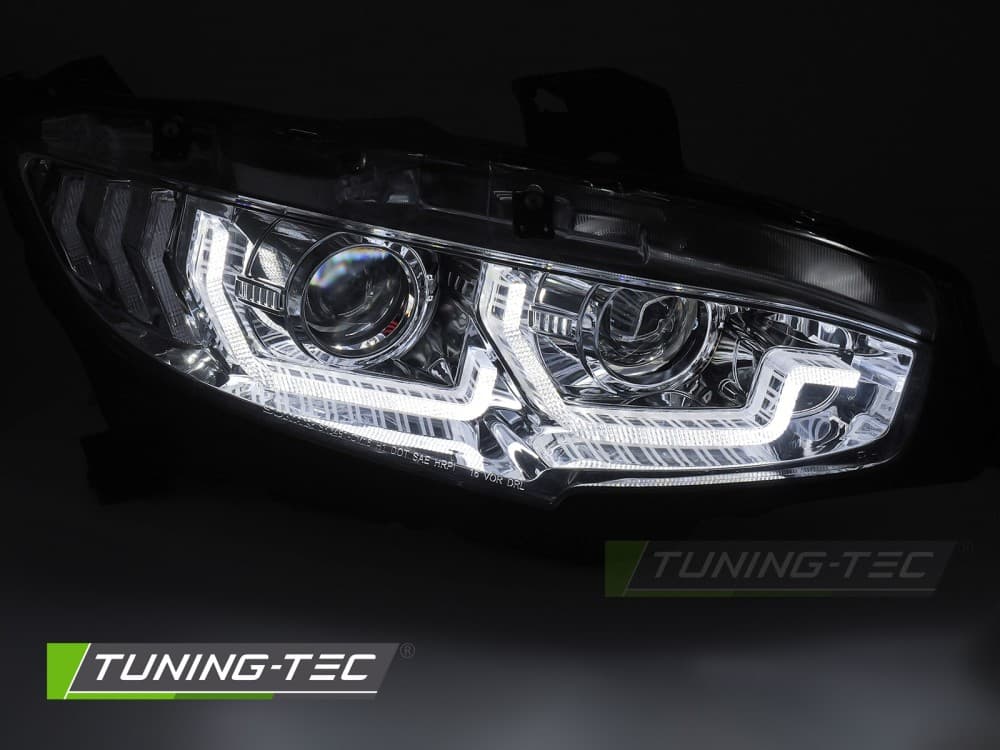 Predné Full LED svetlá Honda Civic X 16-21 DRL Chrome – náhľad 2
