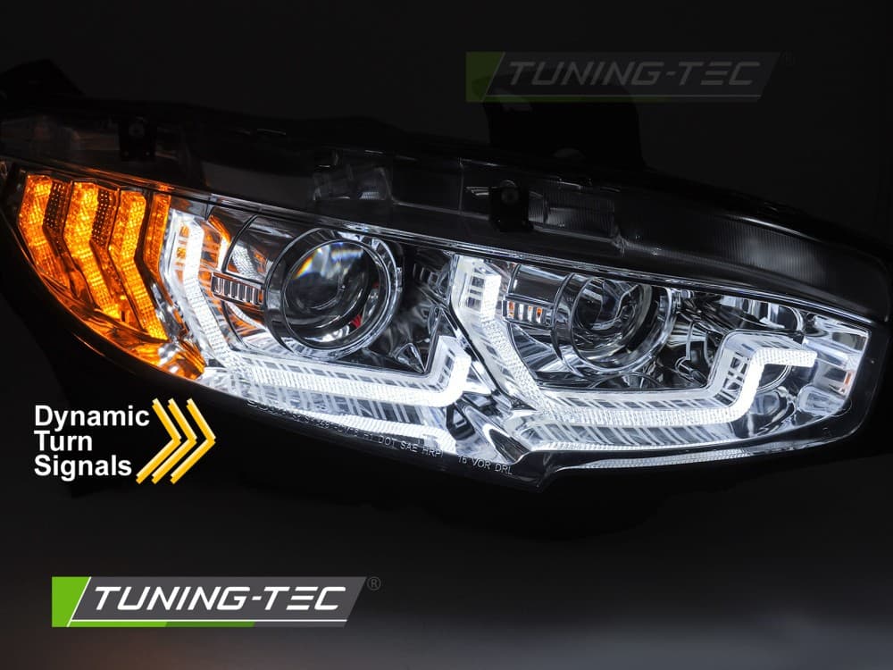 Predné Full LED svetlá Honda Civic X 16-21 DRL Chrome – náhľad 4