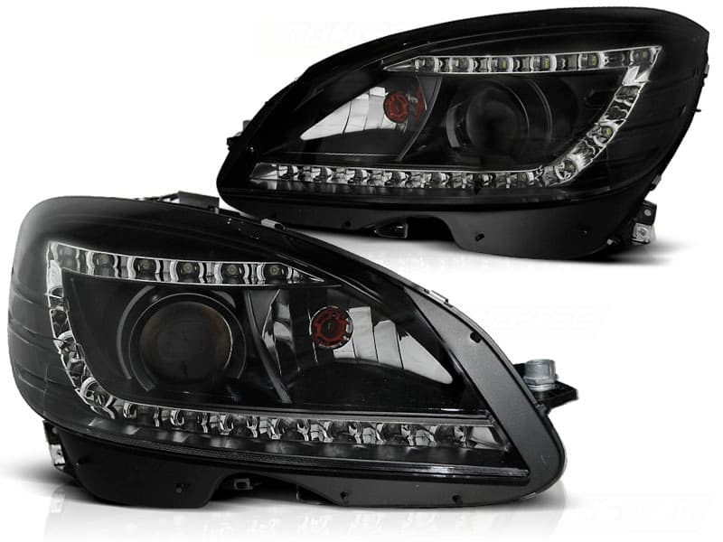 Predné svetlá Mercedes C trieda W204 07-10 Daylight Black