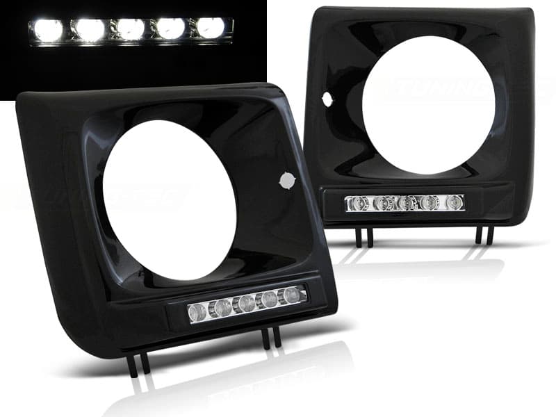 Predné svetlá Mercedes G trieda W463 01-12 Frame LED DRL Black - A8