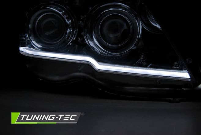 Predné svetlá Mercedes GLK X204 08-12 Tube Light Chrome – náhľad 4