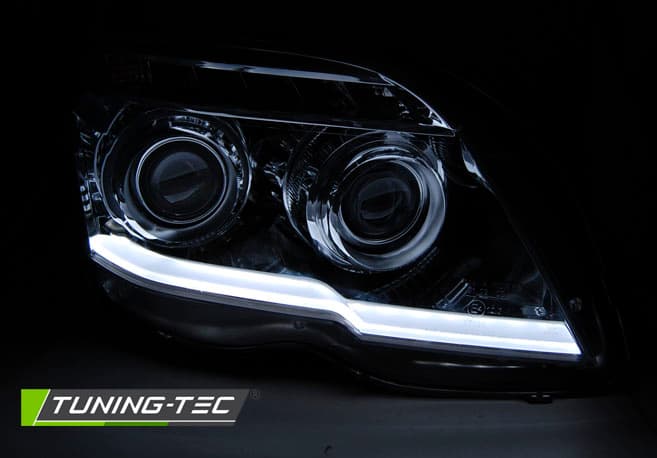 Predné svetlá Mercedes GLK X204 08-12 Tube Light Black – náhľad 2