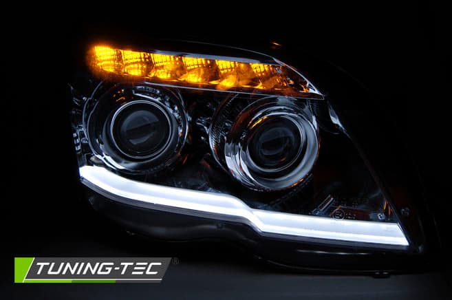 Predné svetlá Mercedes GLK X204 08-12 Tube Light Black – náhľad 5