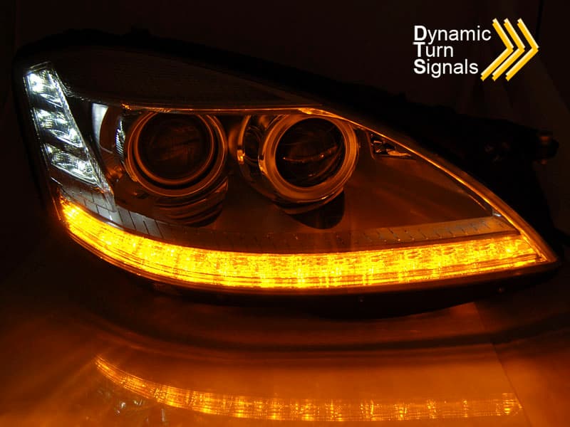 Predné xenónové svetlá Mercedes S trieda W221 05-09 Daylight Chrome (dynamická smerovka) – náhľad 2