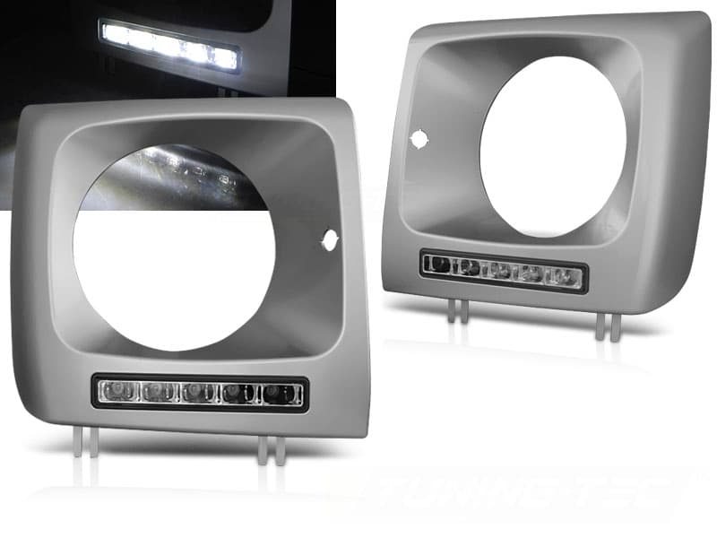 Predné svetlá Mercedes G trieda W463 01-12 Frame LED DRL Silver