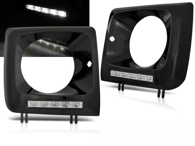 Predné svetlá Mercedes G trieda W463 01-12 Frame LED DRL Black - D4