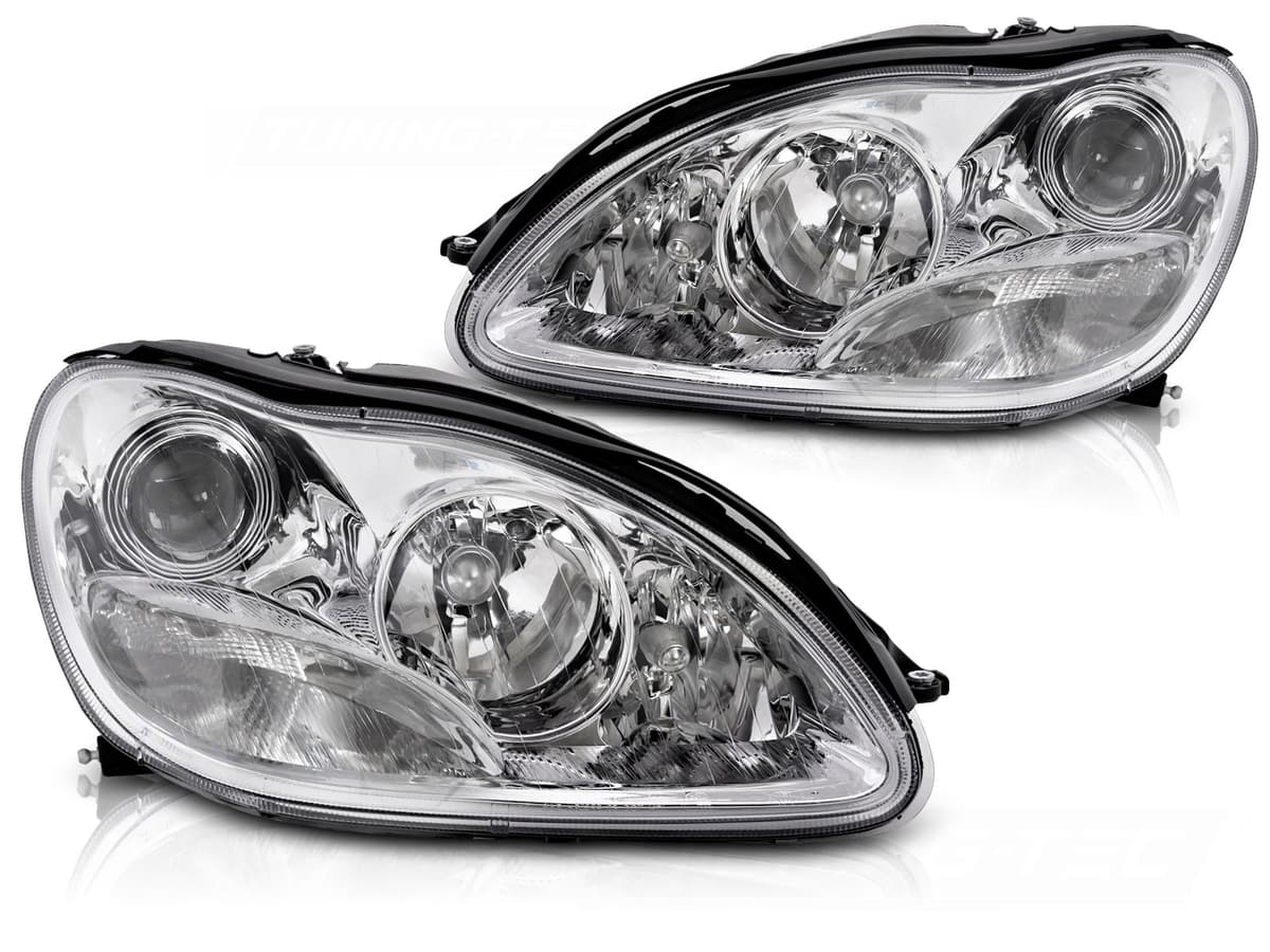 Predné svetlá Mercedes S trieda W220 98-02 Chrome