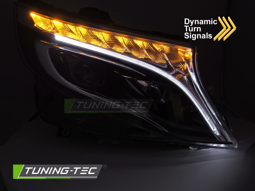 Predné Full LED svetlá Mercedes Vito / V trieda W447 14-23 DRL Black – náhľad 4