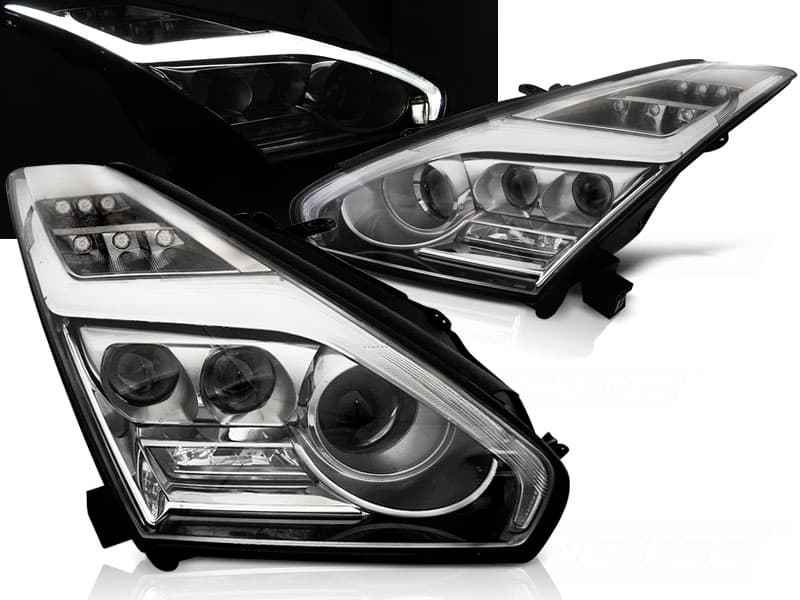 Predné LED svetlá Nissan GT-R 08-13 Tube Chrome