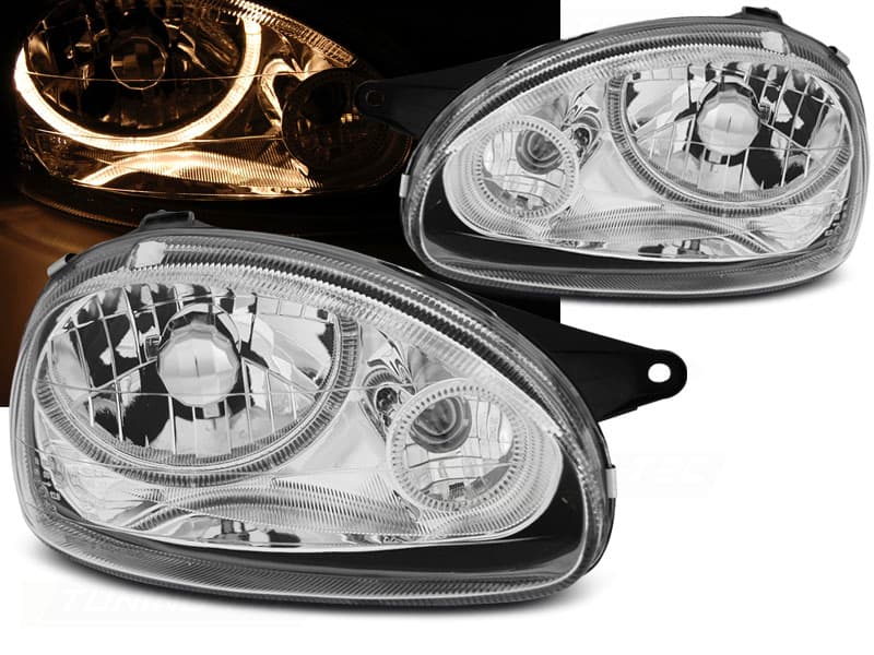 Predné svetlá Opel Corsa B 93-00 Angel Eyes Chrome - 90