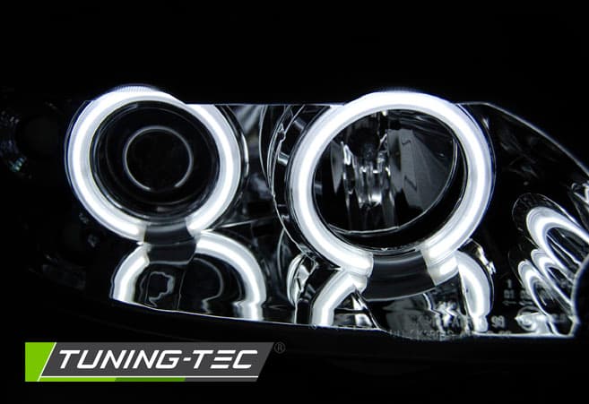 Predné svetlá Opel Astra G 97-04 Angel Eyes CCFL Chrome – náhľad 3