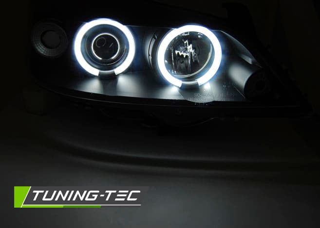 Predné svetlá Opel Astra G 97-04 Angel Eyes CCFL Black – náhľad 2