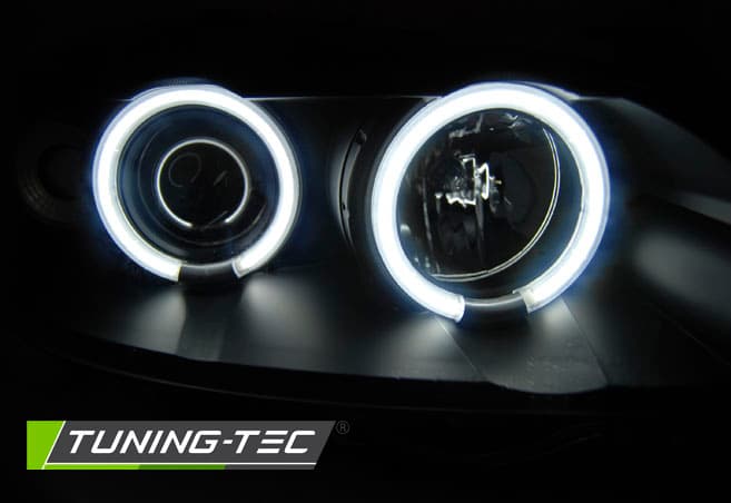 Predné svetlá Opel Astra G 97-04 Angel Eyes CCFL Black – náhľad 3