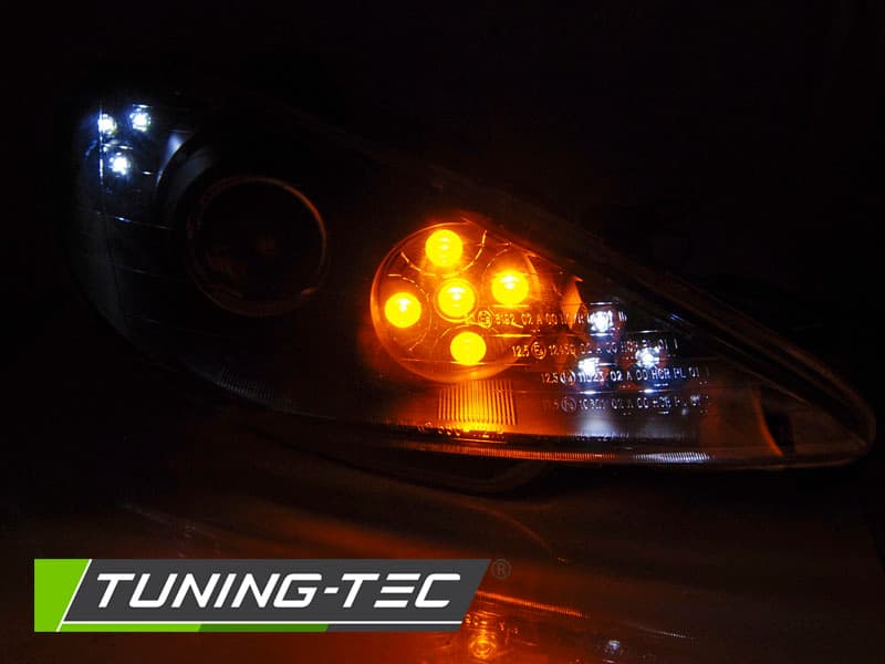 Predné svetlá Peugeot 206 Angel Eyes Chrome LED – náhľad 2