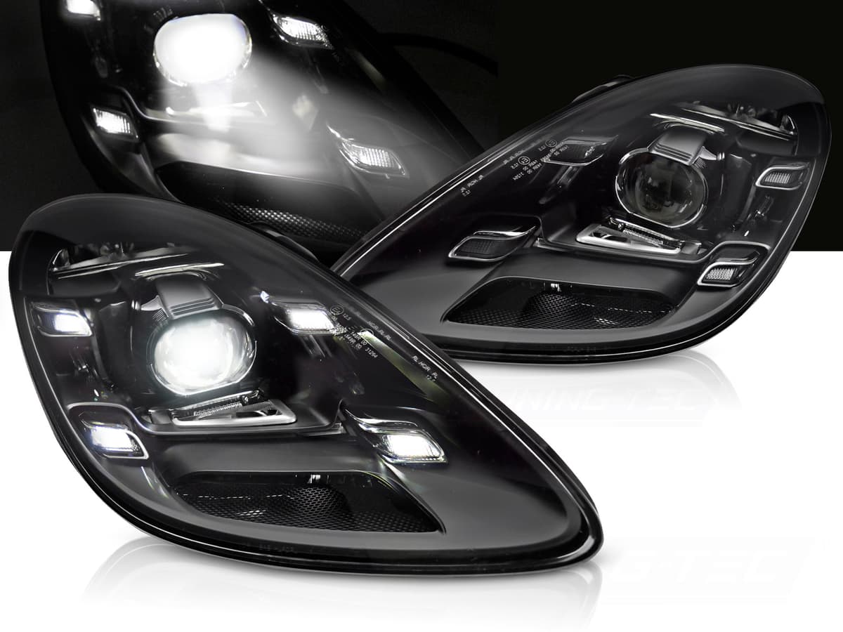 Predné Full LED svetlá Porsche Boxster / Cayman 718 16- Black