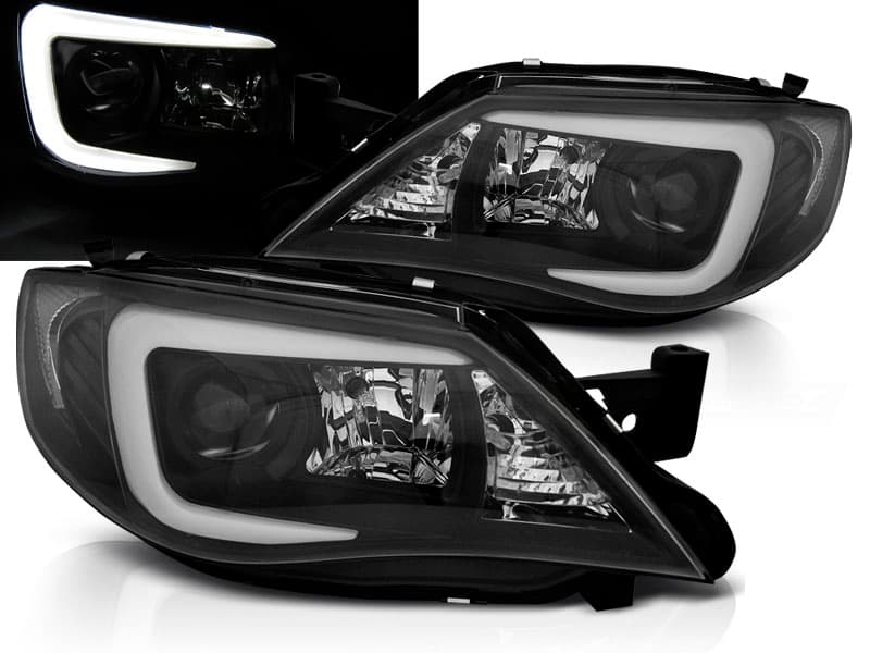 Predné svetlá Subaru Impreza III 07-12 Tube Light Black