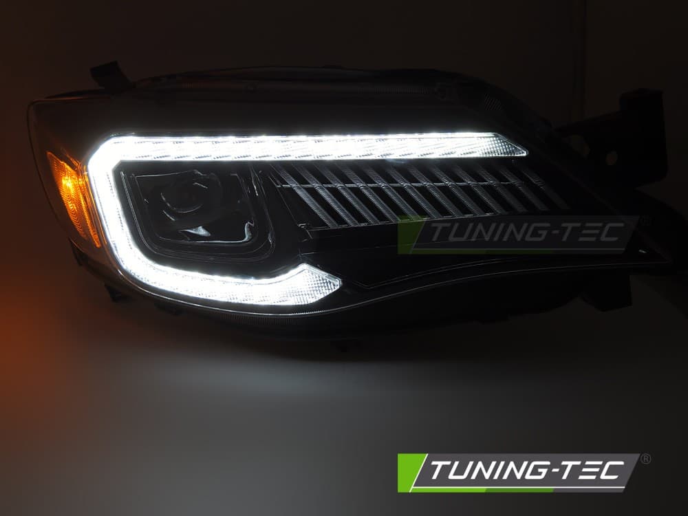 Predné Full LED svetlá Subaru WRX 08-14 Tube Light Black – náhľad 2