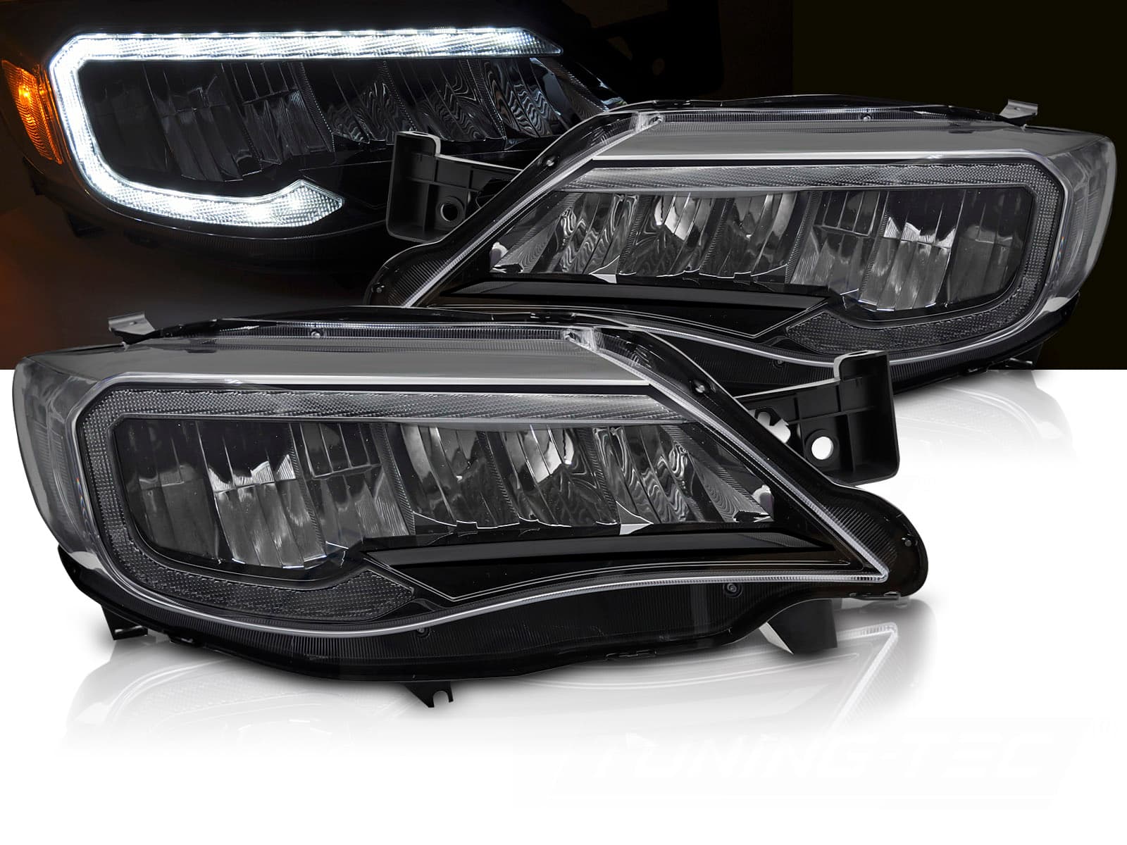 Predné Full LED svetlá Subaru WRX 08-14 Tube Light Black (variant)