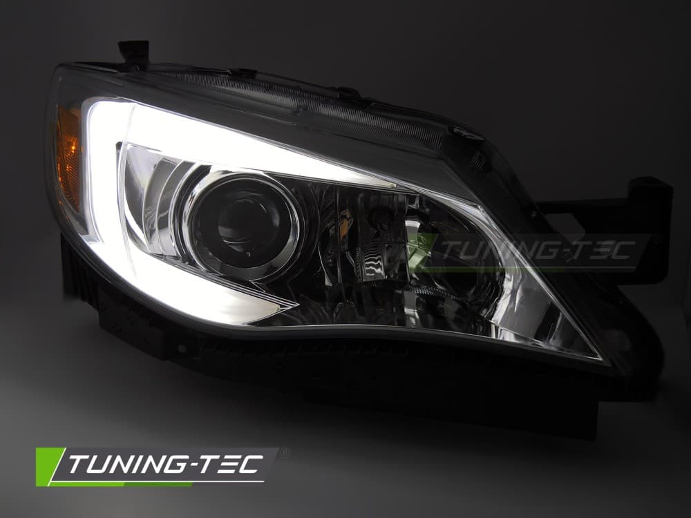 Predné svetlá Subaru WRX 08-14 Tube Light Chrome – náhľad 2