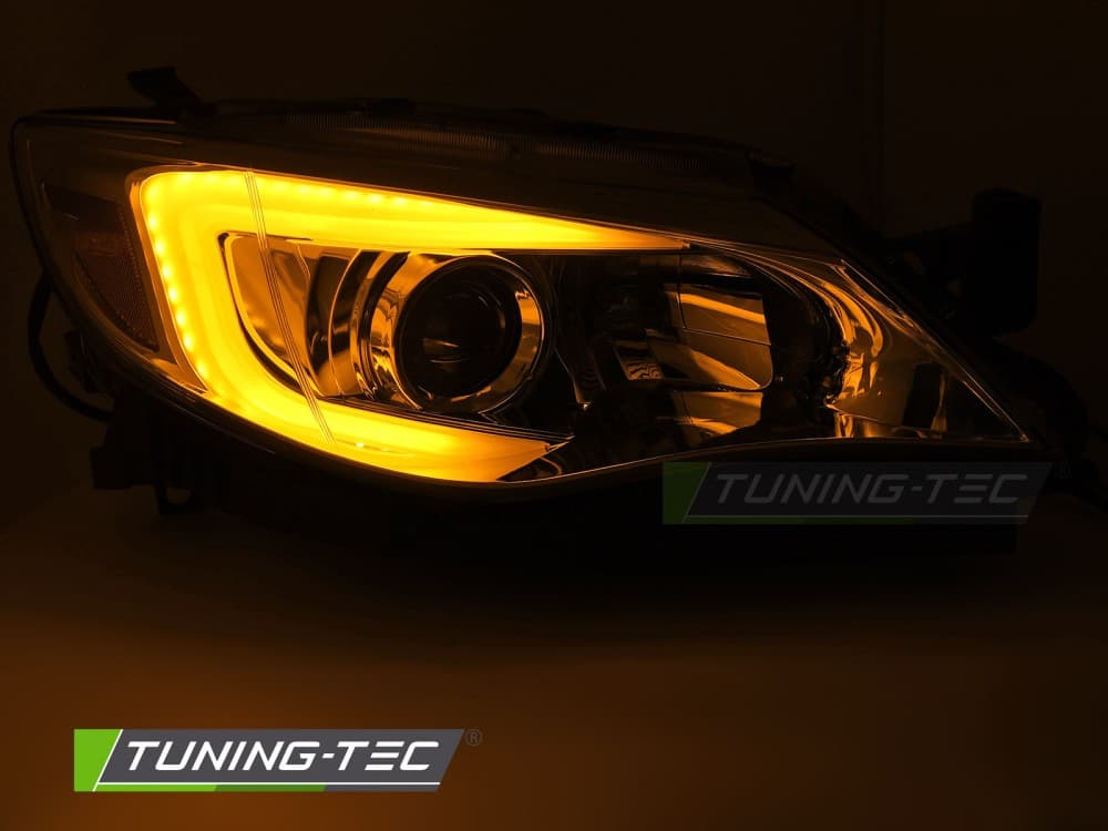 Predné svetlá Subaru WRX 08-14 Tube Light Chrome – náhľad 3