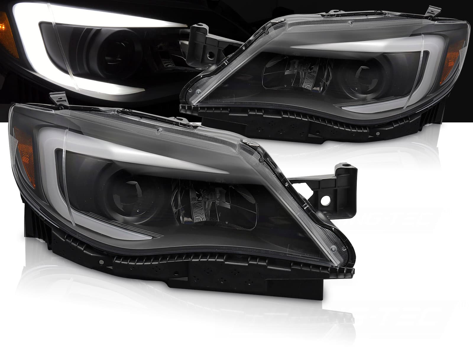 Predné svetlá Subaru WRX 08-14 Tube Light Black