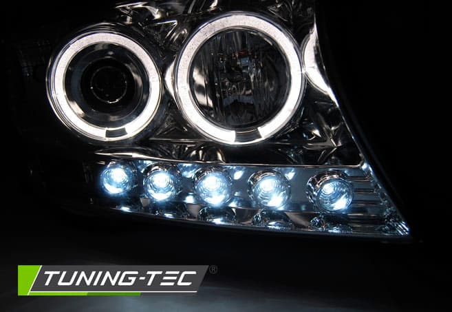 Predné svetlá Toyota Land Cruiser 200 07-12 Angel Eyes Chrome – náhľad 2