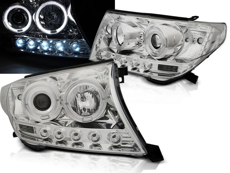Predné svetlá Toyota Land Cruiser 200 07-12 Angel Eyes Chrome