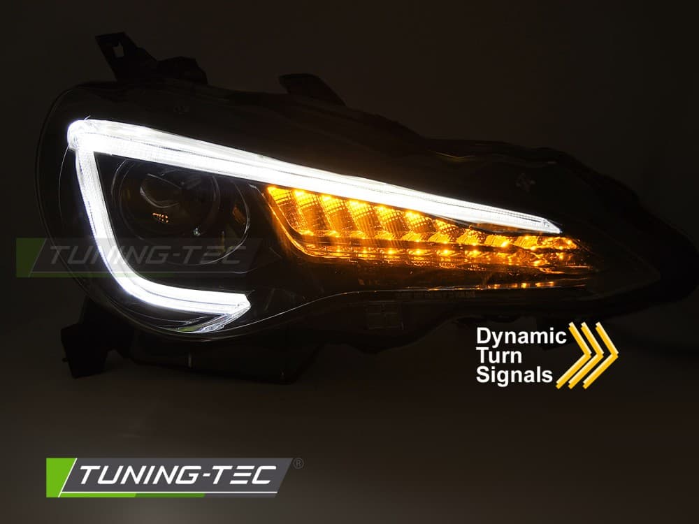 Predné svetlá Toyota GT86 / Subaru BRZ 12-21 Tube LED DRL Black – náhľad 3