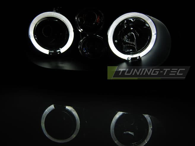 Predné svetlá Volkswagen Golf IV 97-03 Angel Eyes Black – náhľad 3