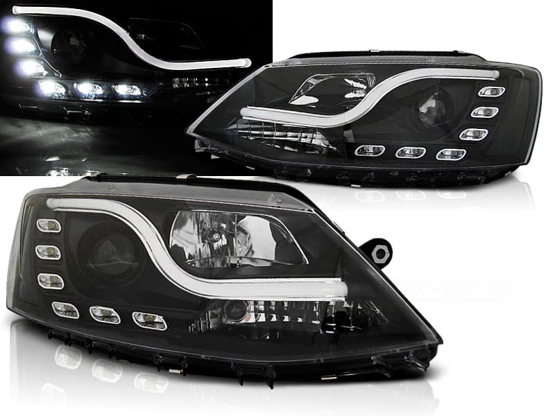 Predné svetlá Volkswagen Jetta VI 11-18 Tube Light DRL Black