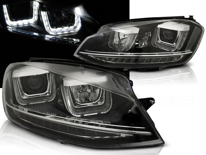 Predné svetlá Volkswagen Golf VII 12-17 U-LED DRL Black