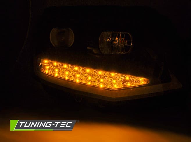 Predné svetlá Volkswagen Transporter T6 15-19 Tube Light DRL Black Chrome — bazár – náhľad 5