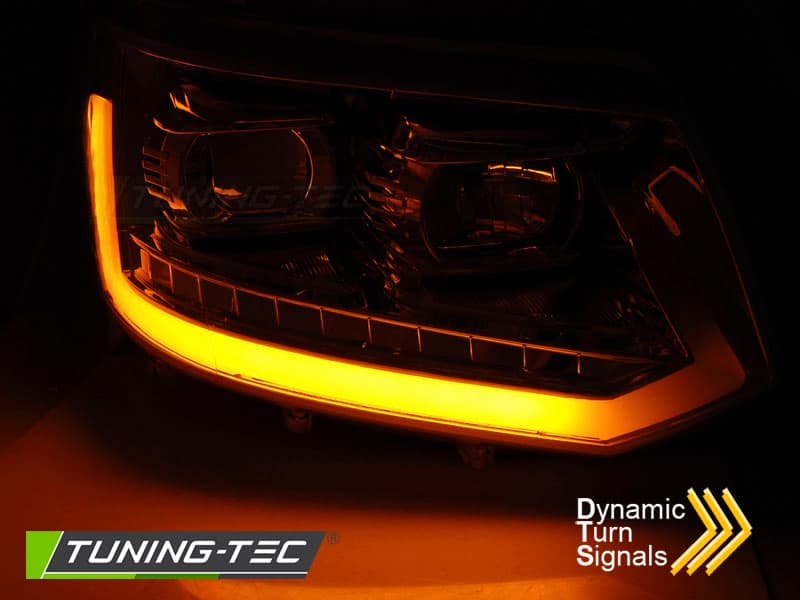 Predné svetlá Volkswagen Transporter T5 10-15 Tube Light Chrome – náhľad 4