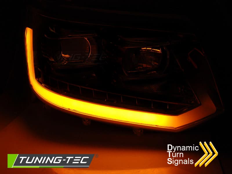 Predné svetlá Volkswagen Transporter T5 10-15 Tube Light Black – náhľad 3