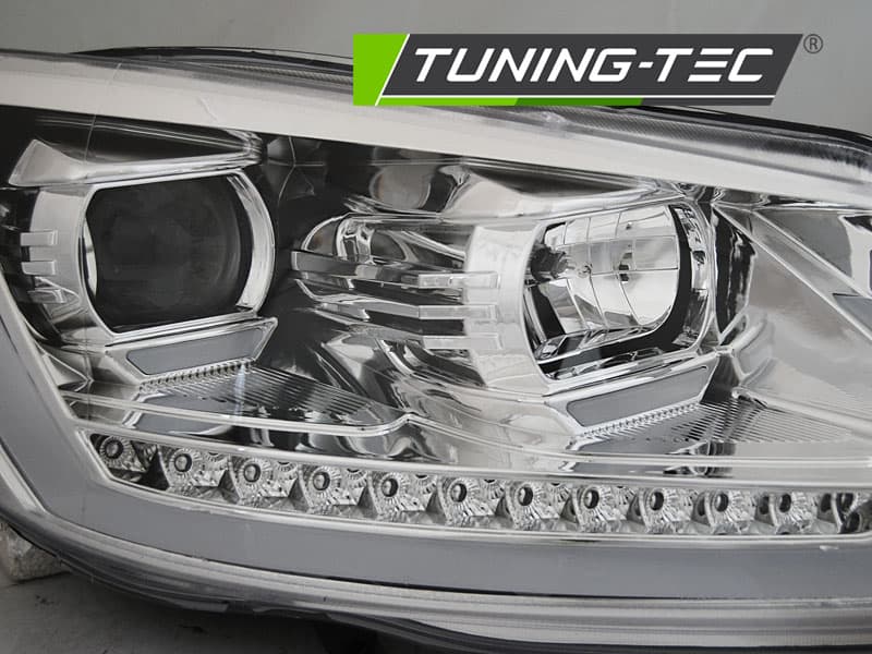 Predné svetlá Volkswagen Touran I 10-15 Tube Light DRL Chrome – náhľad 2