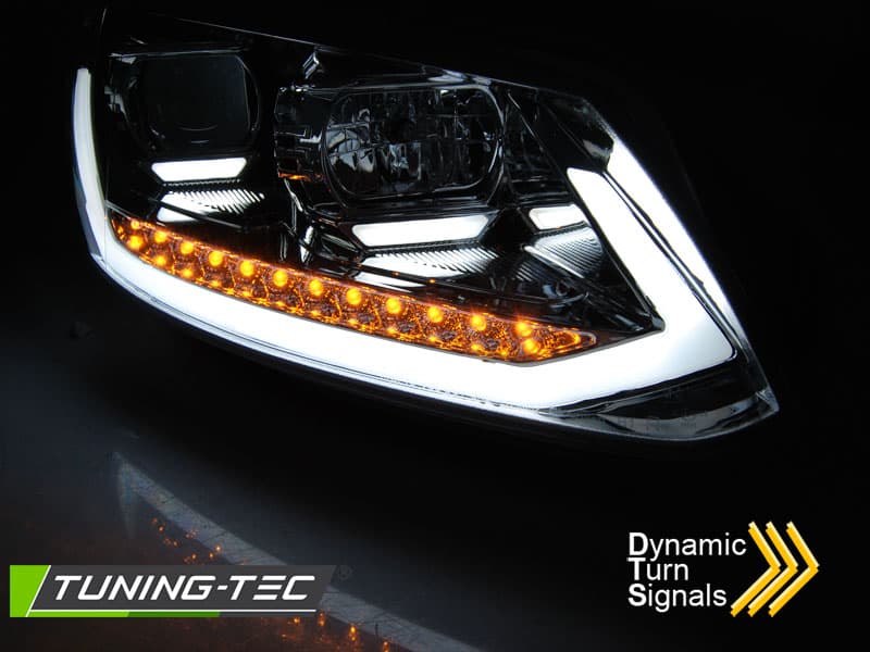 Predné svetlá Volkswagen Touran I 10-15 Tube Light DRL Chrome – náhľad 4