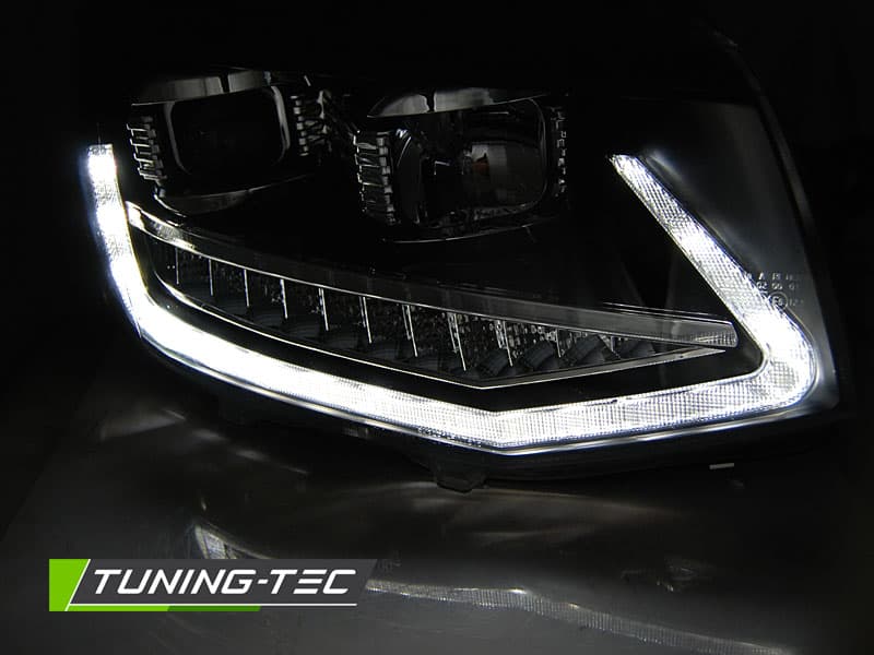 Predné svetlá Volkswagen Transporter T6 15-19 Tube Light DRL Black – náhľad 2