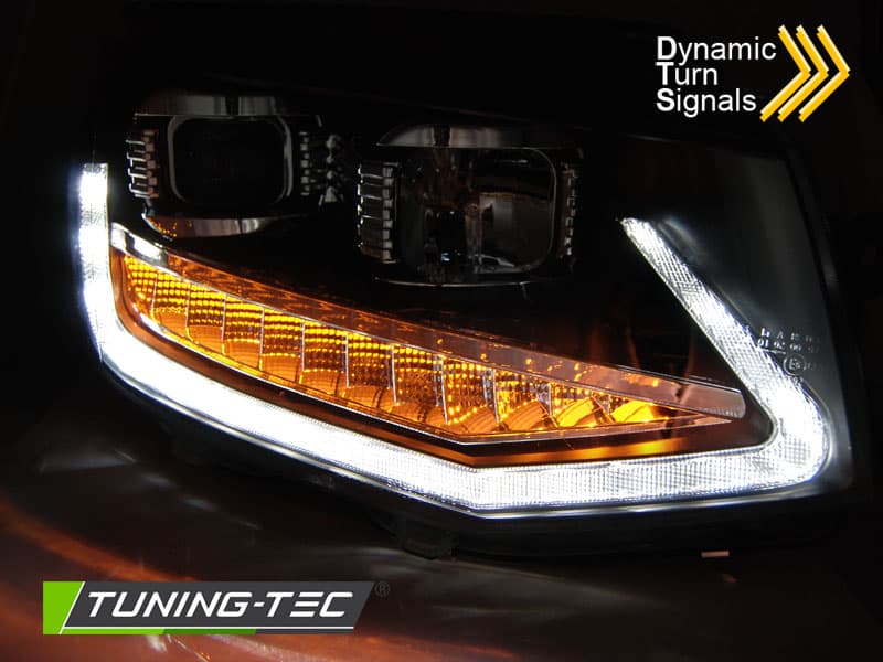 Predné svetlá Volkswagen Transporter T6 15-19 Tube Light DRL Black – náhľad 3
