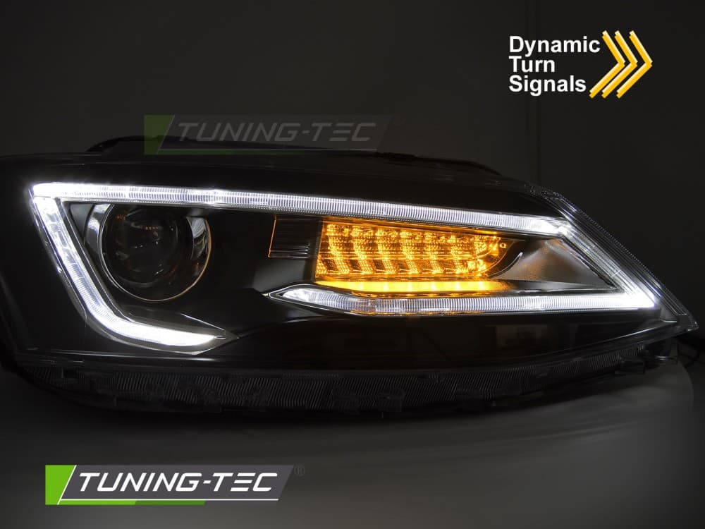 Predné svetlá Volkswagen Jetta VI 11-18 Tube Light Black – náhľad 3