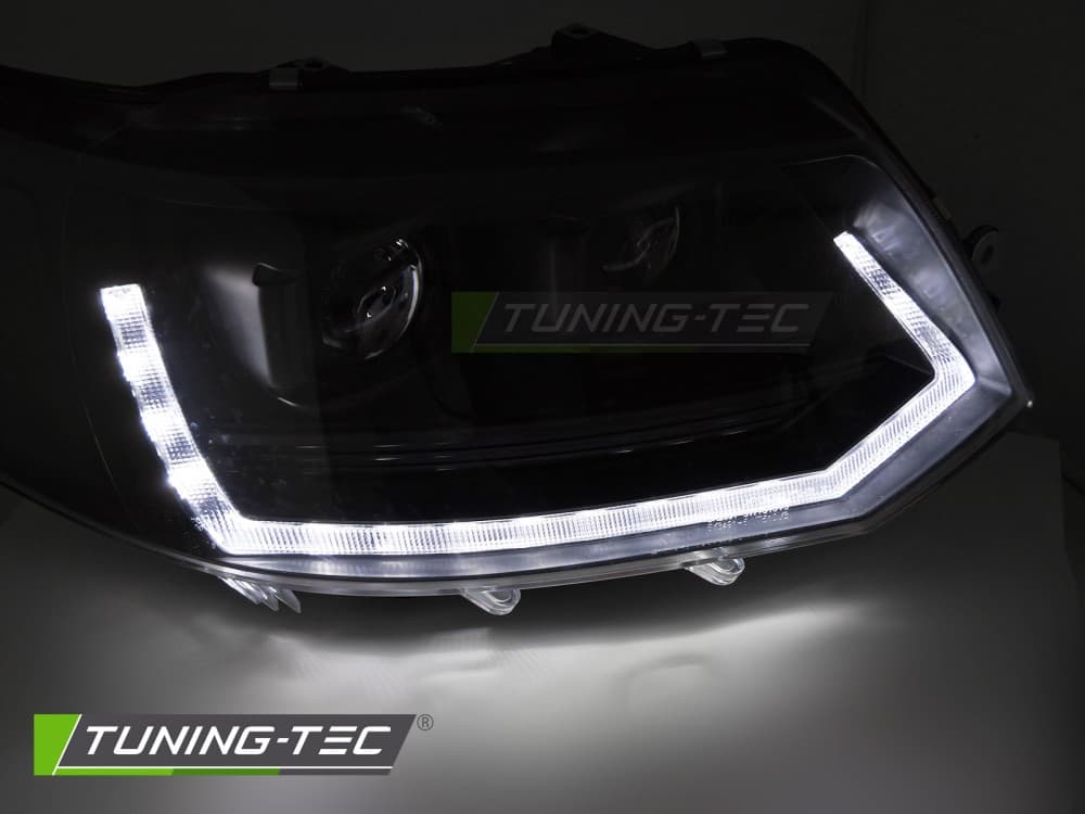 Predné Full LED svetlá Volkswagen Transporter T5 10-15 Tube T6 Look Black – náhľad 2
