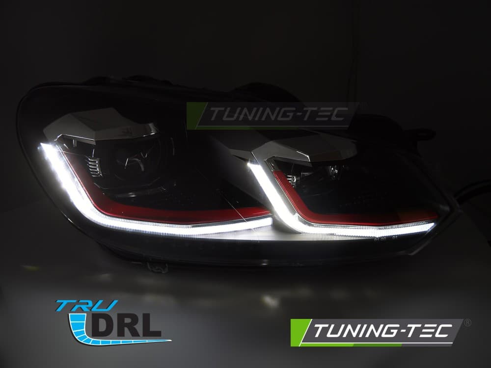 Predné svetlá Volkswagen Golf VI 08-12 Red Line LED DRL – náhľad 2