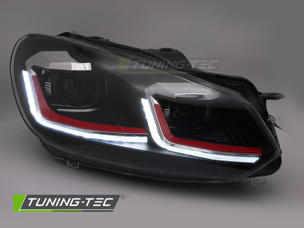 Predné svetlá Volkswagen Golf VI 08-12 Red Line LED DRL – náhľad 4