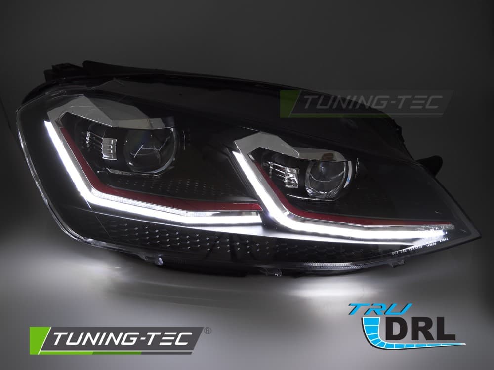 Predné svetlá Volkswagen Golf VII 13-17 Red LED DRL (homologované) – náhľad 2