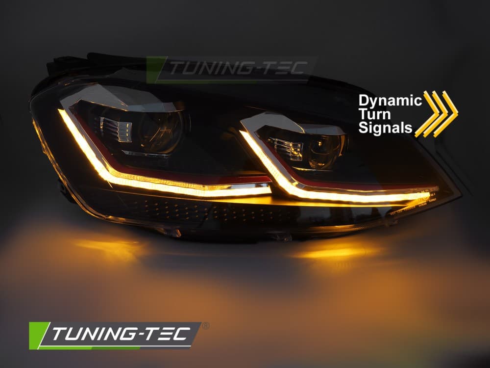 Predné svetlá Volkswagen Golf VII 13-17 Red LED DRL (homologované) – náhľad 3