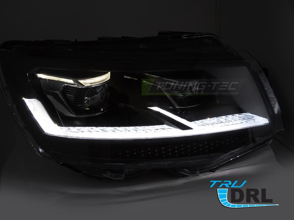 Predné Full LED svetlá Volkswagen Transporter T6 15-19 SEQ DRL Black Chrome – náhľad 2