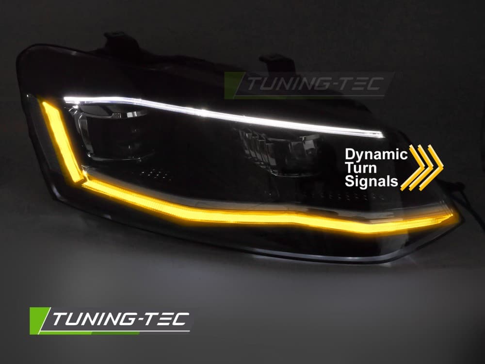 Predné svetlá VW Polo 6R 09-17 FULL LED Red DRL Sequential – náhľad 3