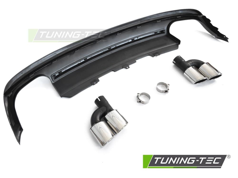 Difúzor Audi A5 8T 8F 11-16 Twin Outlet Silver Sport S Style – náhľad 5