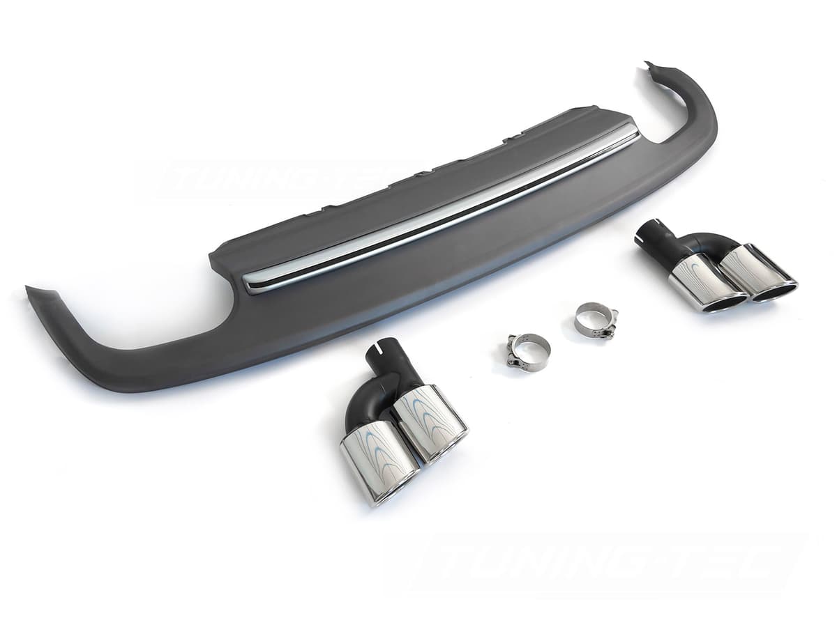 Difúzor Audi A5 8T 8F 11-16 Twin Outlet Silver Sport S Style
