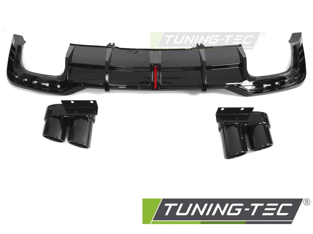 Difúzor Audi A5 F5 19-23 Twin Outlet Glossy Black s LED brzdovým svetlom Sport Style – náhľad 2