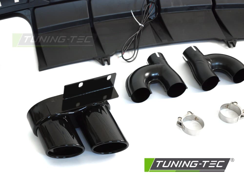 Difúzor Audi A5 F5 19-23 Twin Outlet Glossy Black s LED brzdovým svetlom Sport Style – náhľad 3